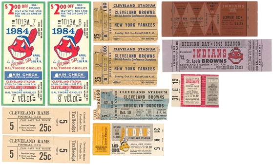 1946-1984 Cleveland Ticket Lot (10 Different) 